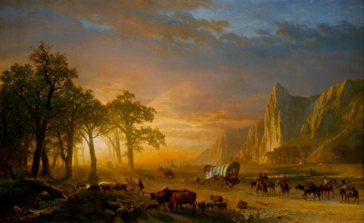 Emigranter som krysser slettene av Albert Bierstadt