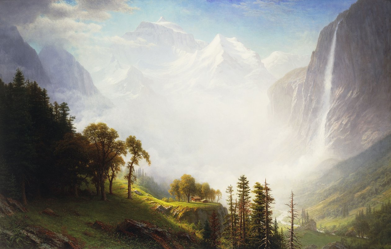 Majestet av fjellene, 1853-57 av Albert Bierstadt