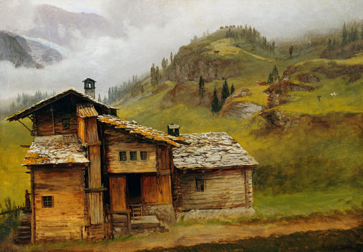 Fjellhus av Albert Bierstadt