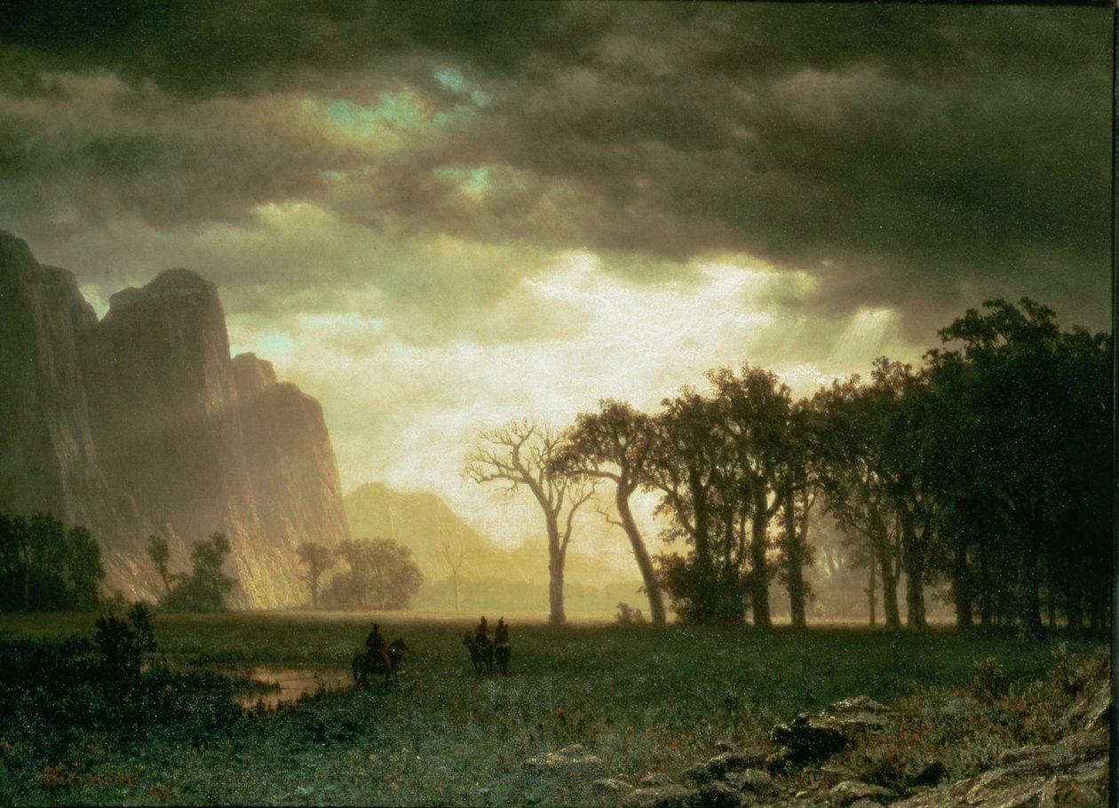 Passerende storm i Yosemite av Albert Bierstadt