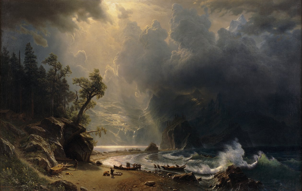 Puget Sound på Stillehavskysten, 1870 av Albert Bierstadt