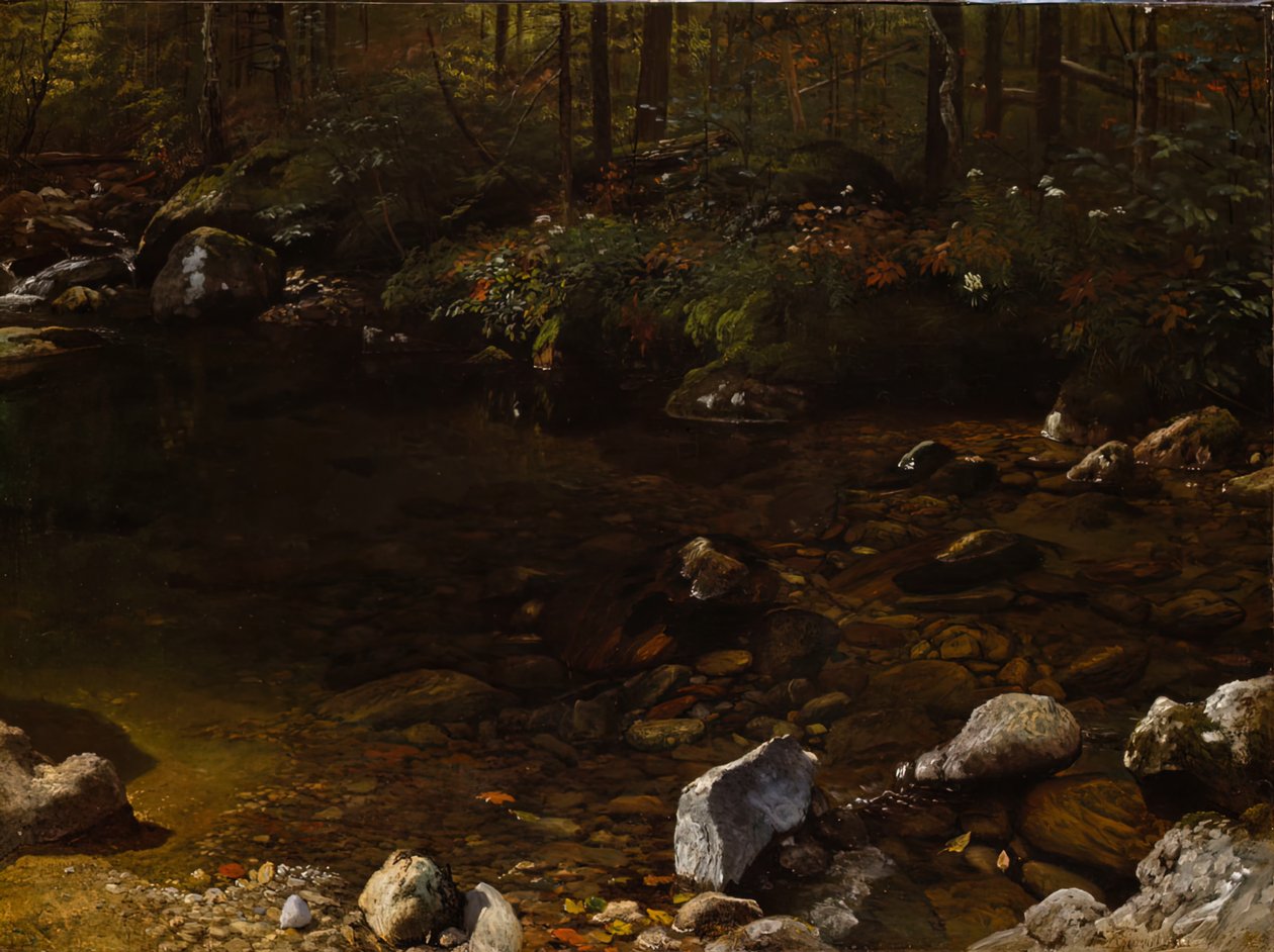 Shady Pool, White Mountains, New Hampshire, ca. 1869. av Albert Bierstadt