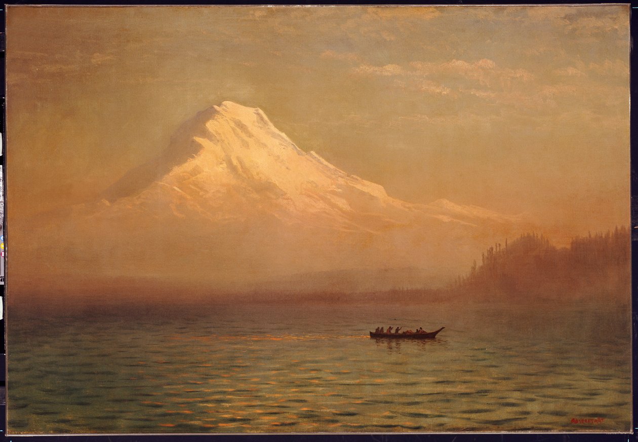 Soloppgang på Mount Tacoma av Albert Bierstadt