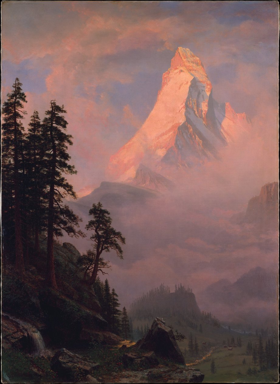 Soloppgang over Matterhorn av Albert Bierstadt