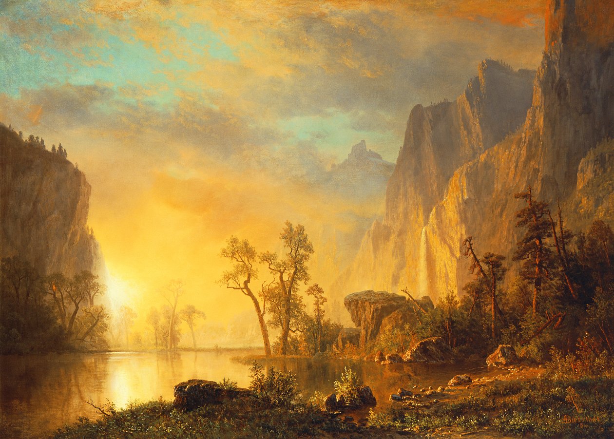 Solnedgang i Rockies av Albert Bierstadt
