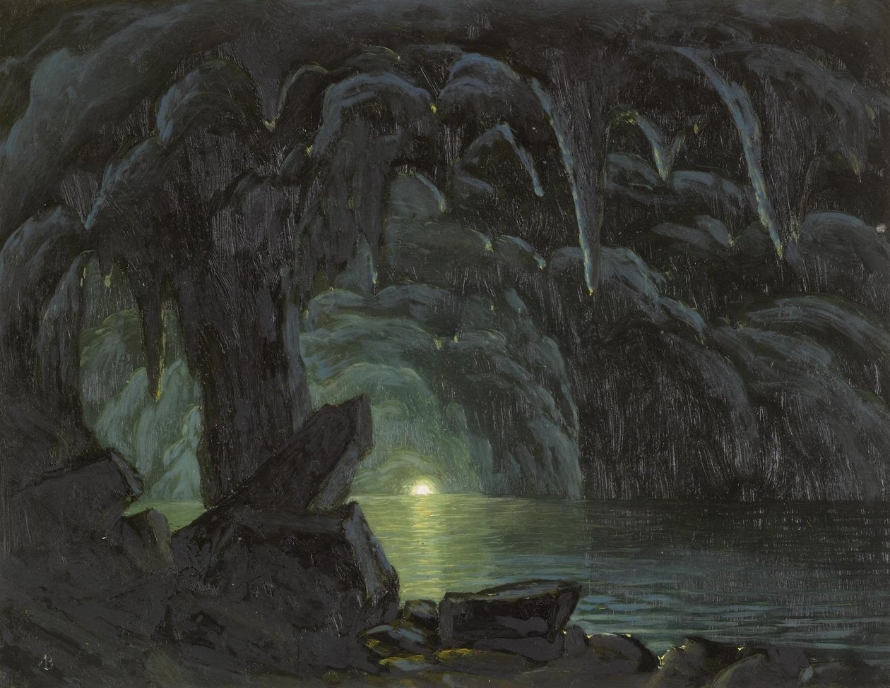 Den blå grotten, Capri av Albert Bierstadt