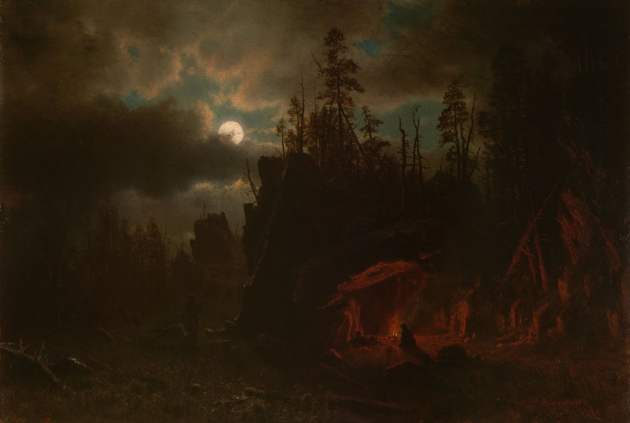 Pelsjegernes leir av Albert Bierstadt
