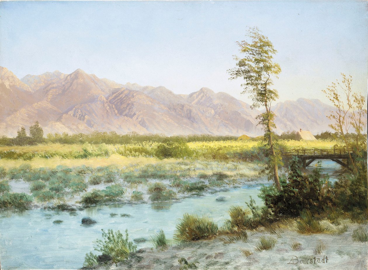 Western Landscape (olje på papir) av Albert Bierstadt