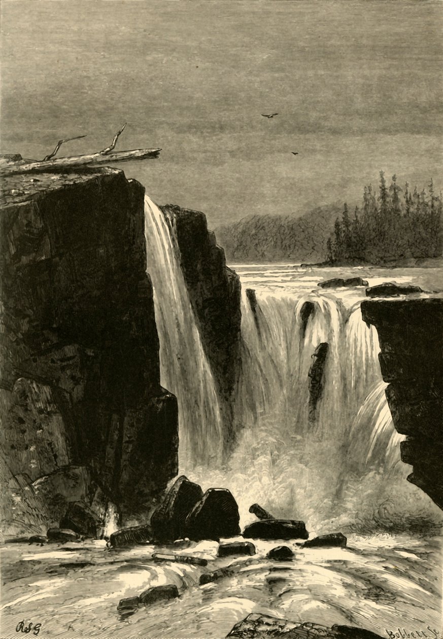 'Southern Side of Willamette Falls', 1872. av Albert Bobbett