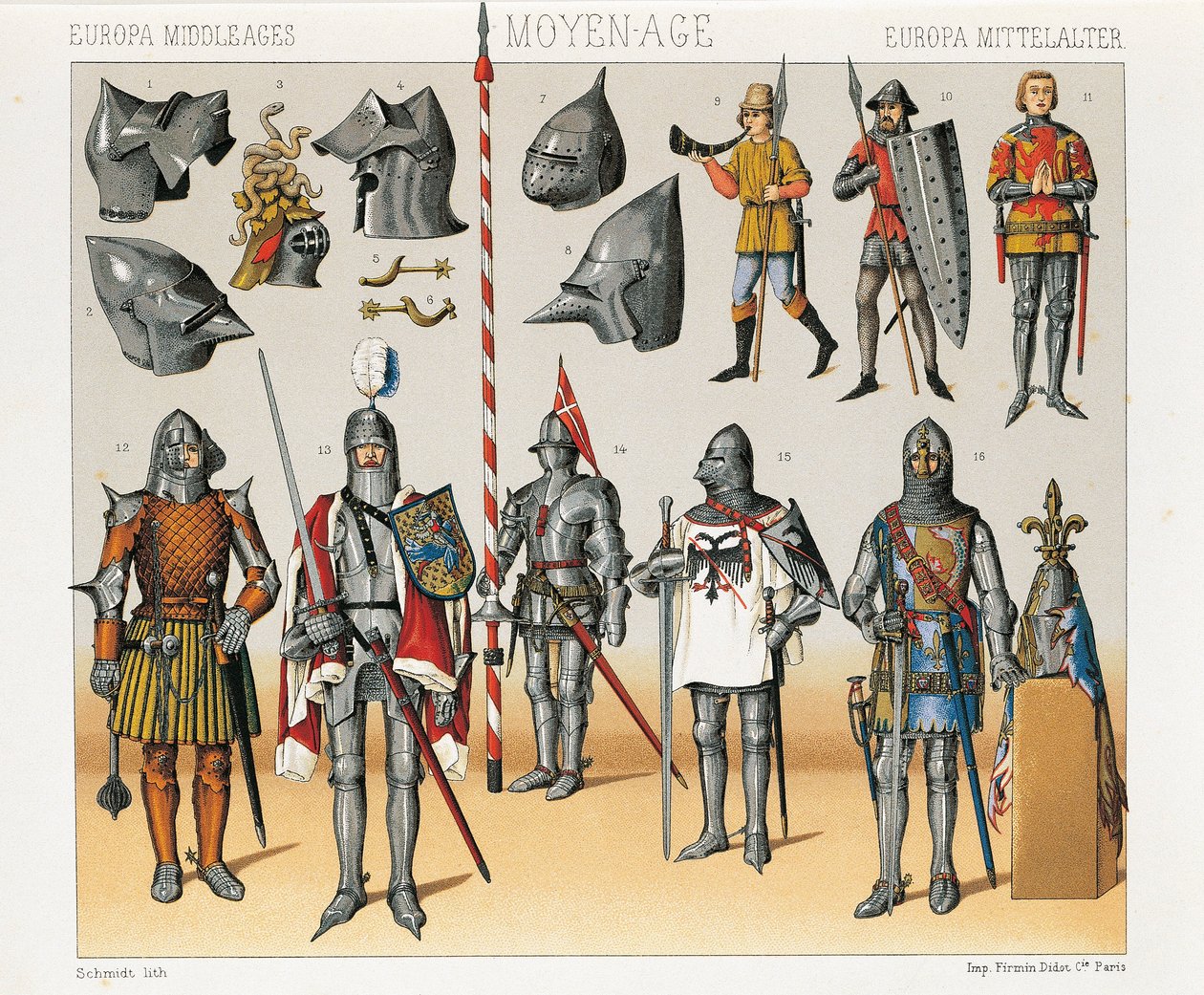 Illustrasjon fra Auguste Racinets historiske kostymer, bind IV av Albert Charles August Racinet