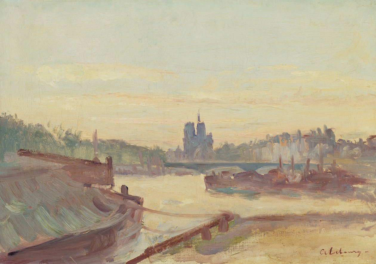Notre Dame de Paris (olje på lerret) av Albert Charles Lebourg