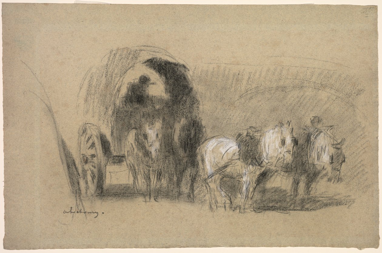 En Millers Carriage Flour Trolley, ca. 1895. av Albert Charles Lebourg