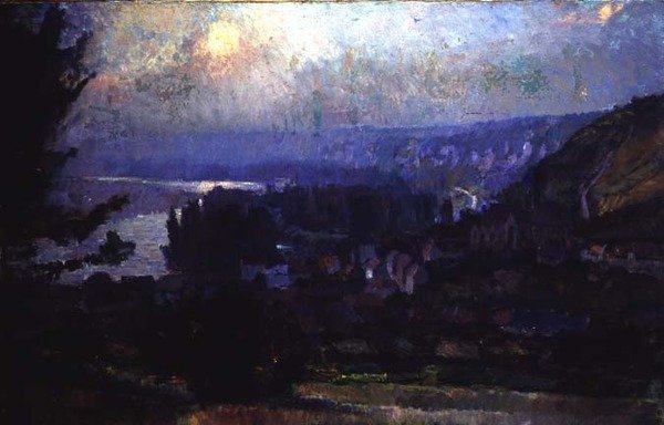 Utsikt over Vetheuil av Albert Charles Lebourg