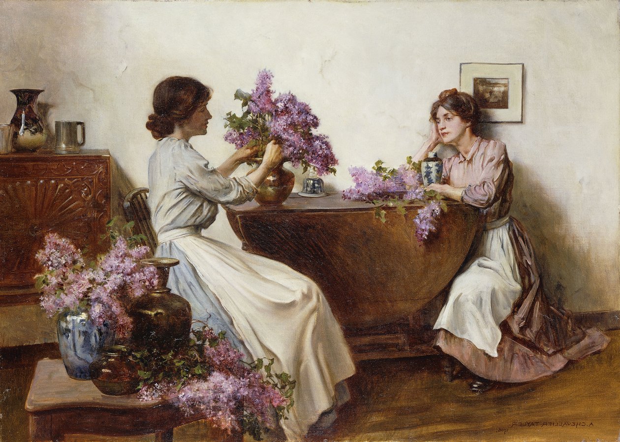 Arrangerer syrinen, 1906 av Albert Chevallier Tayler