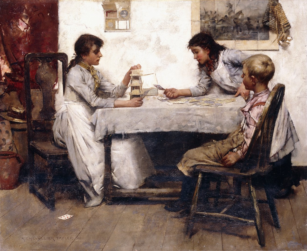 The House of Cards, 1888 av Albert Chevallier Tayler