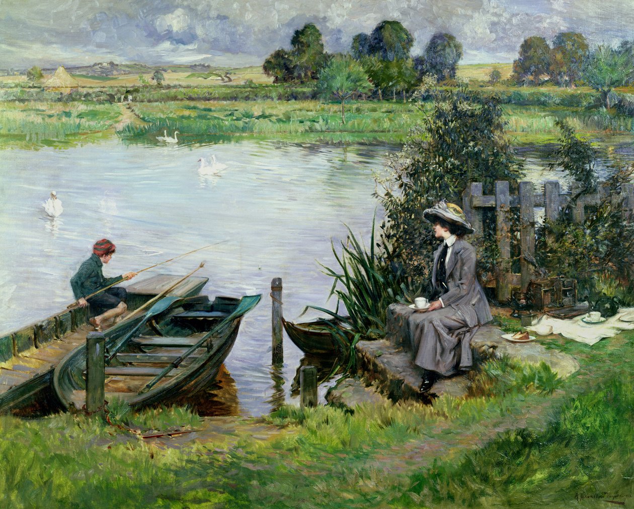 Themsen ved Benson, 1912 av Albert Chevallier Tayler