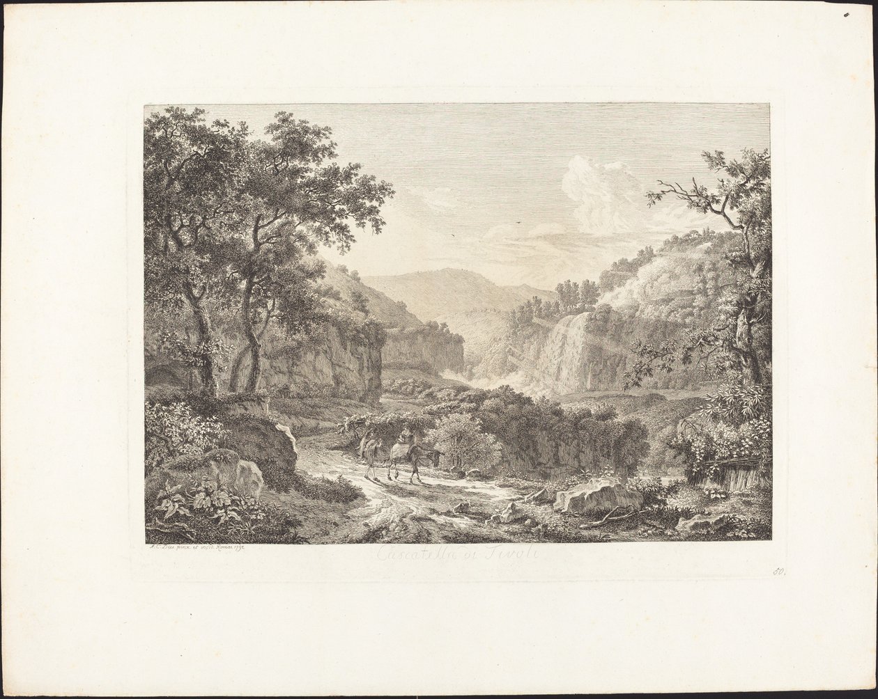 Cascatella di Tivoli, andre visning av Albert Christoph Dies