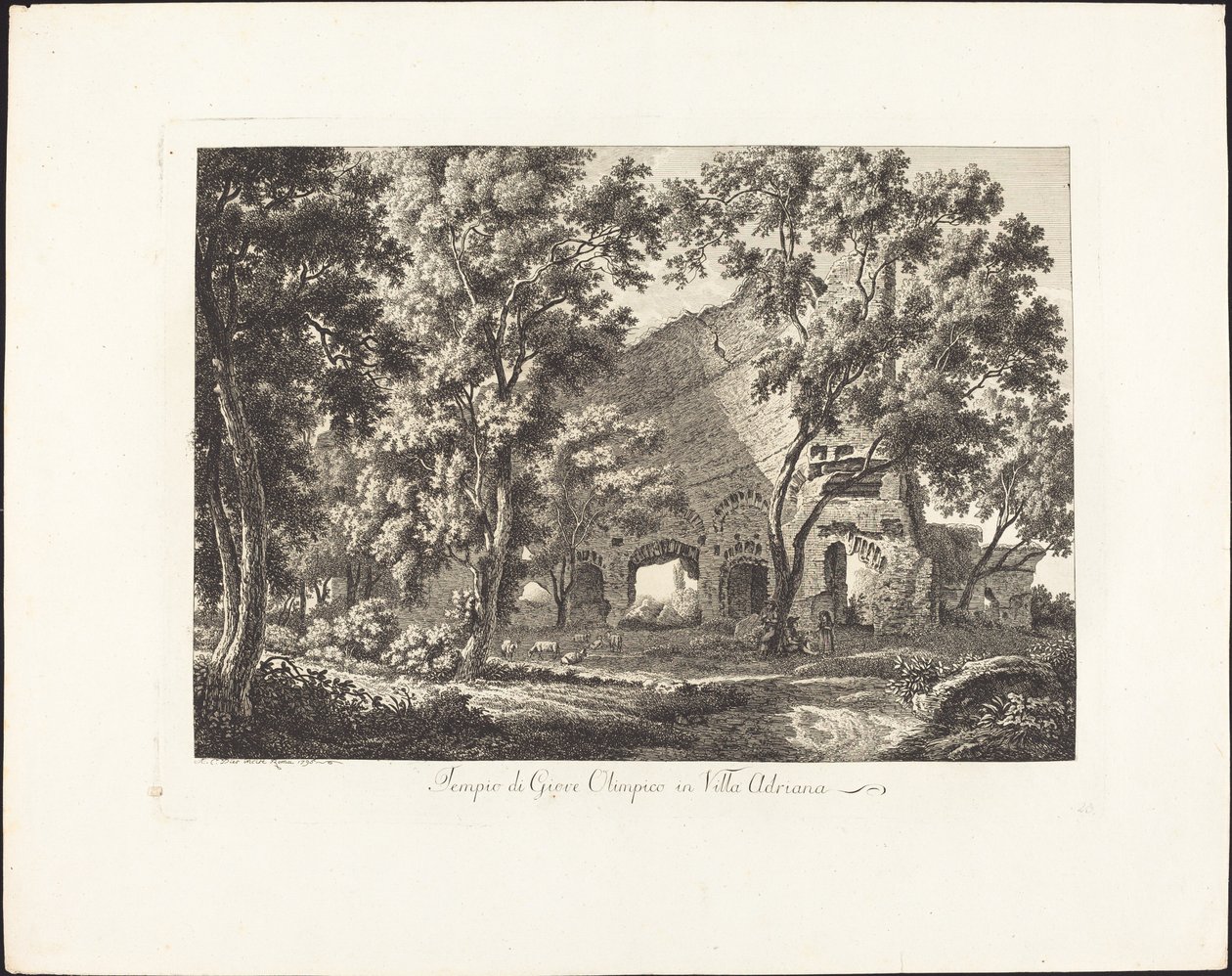 Temple of Olympic Jupiter i Villa Adriana av Albert Christoph Dies