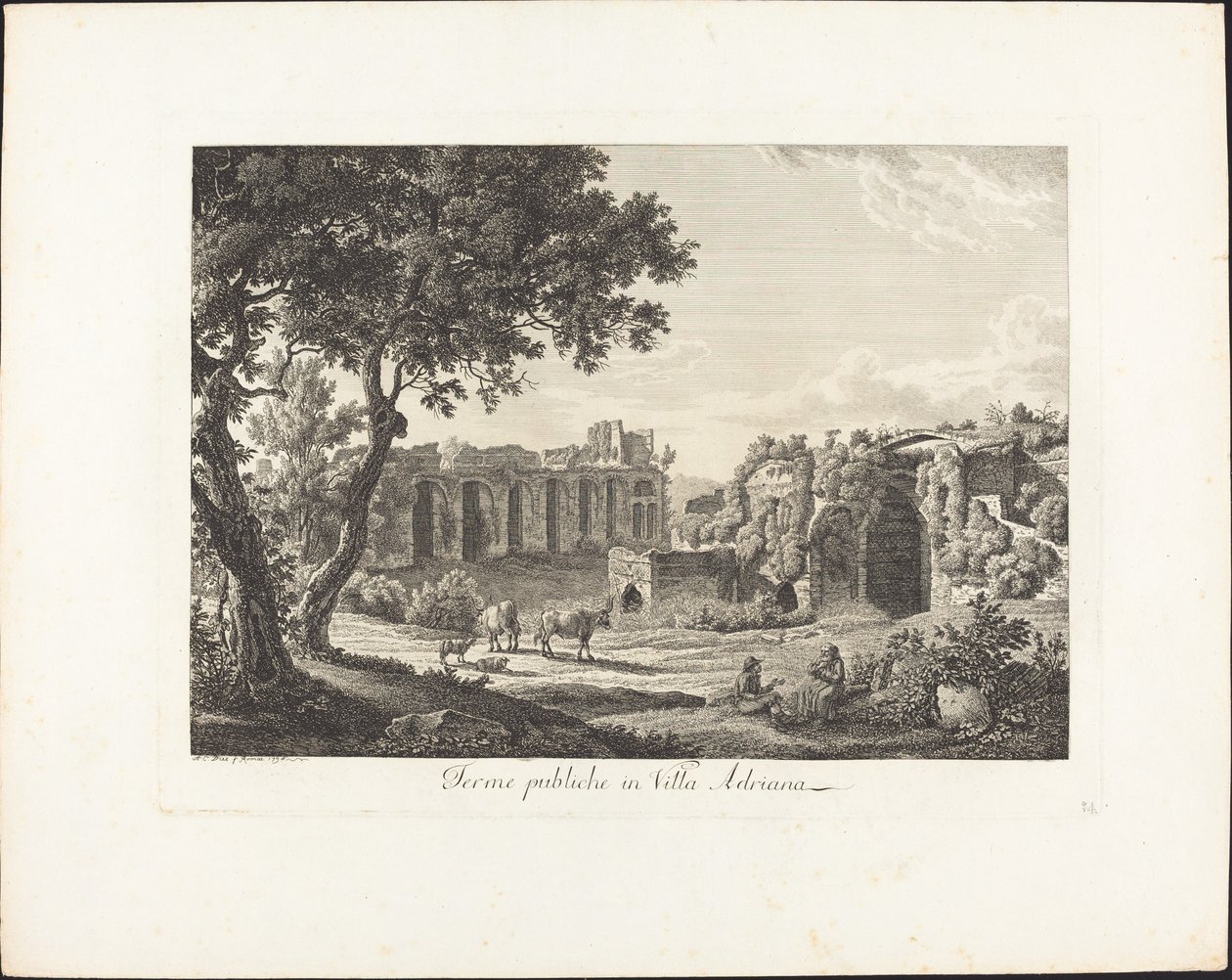 Offentlige bad i Villa Adriana av Albert Christoph Dies