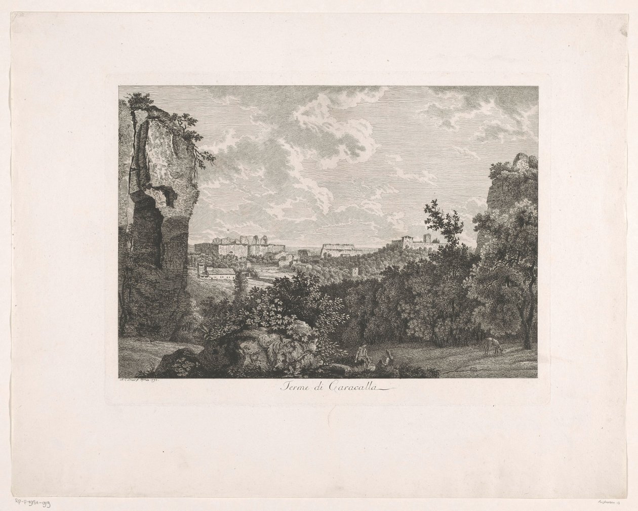 Caracalla-badene Terme di Caracalla (tittel på objekt) Pittoresk etsede brosjyrer fra Italia (serietittel) av Albert Christoph Dies