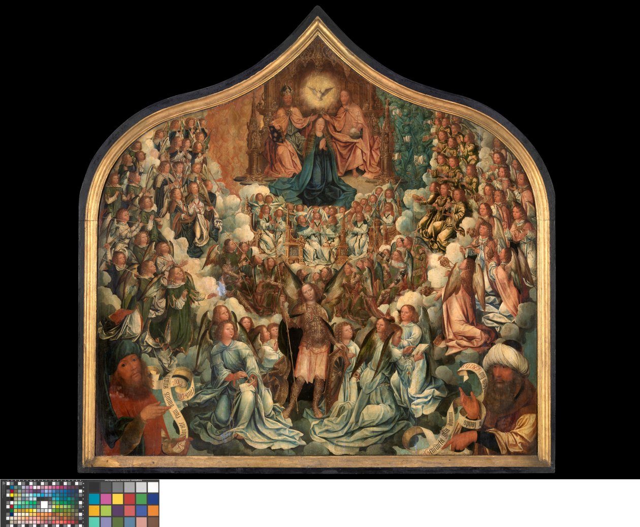 The Coronation of the Virgin (olje på panel) av Albert Cornelis