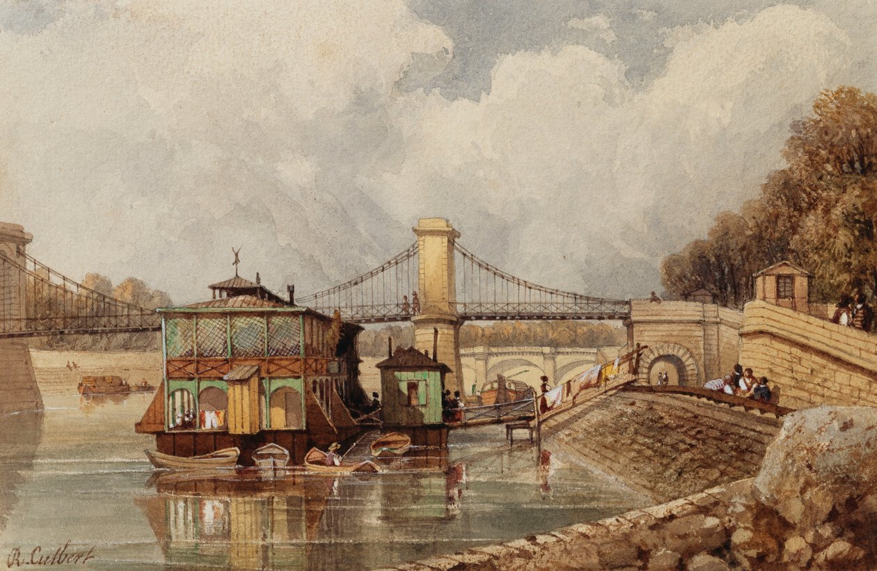 Ved Bateau-Lavoir nær den gamle Pont des Invalides av Albert Cutbert