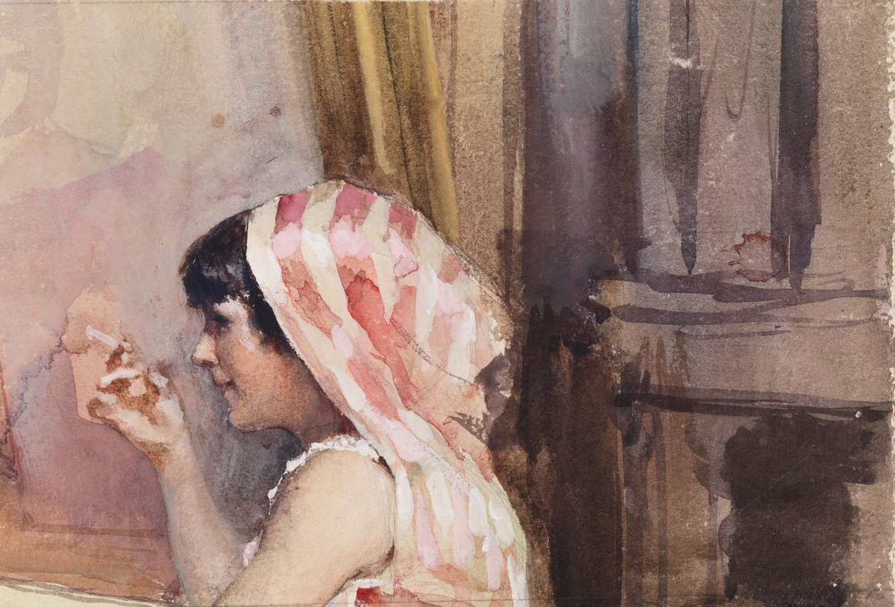 En røykende jente, studie fra Spania av Albert Edelfelt