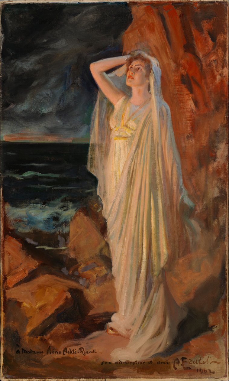 Aino Ackté som Alkestis ved bredden av Styx av Albert Edelfelt