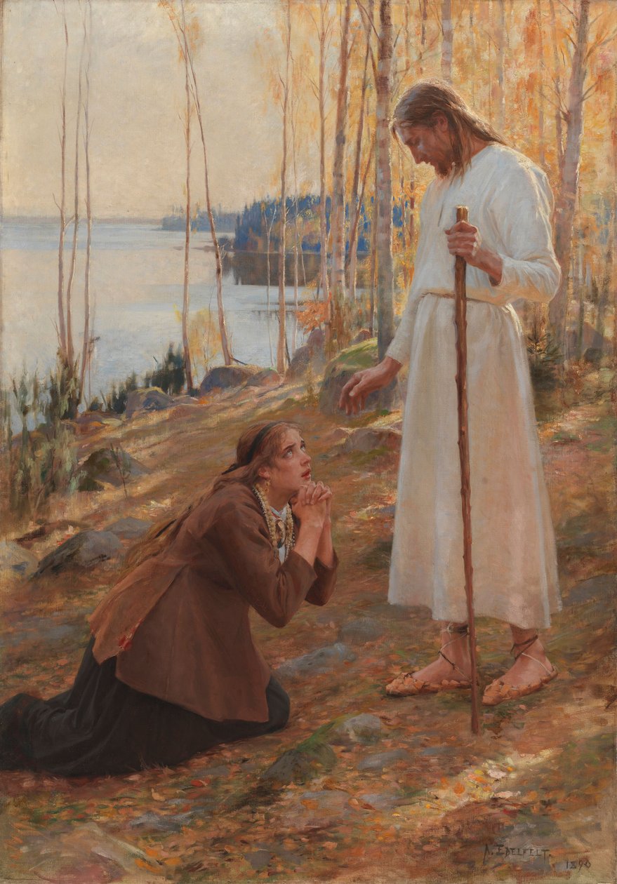 Kristus og Maria Magdalena, en finsk legende av Albert Edelfelt