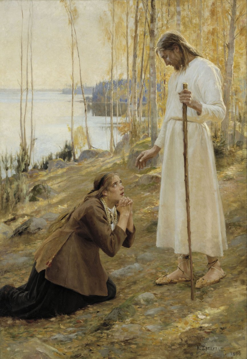 Kristus og Maria Magdalena, en finsk legende av Albert Gustaf Aristides Edelfelt