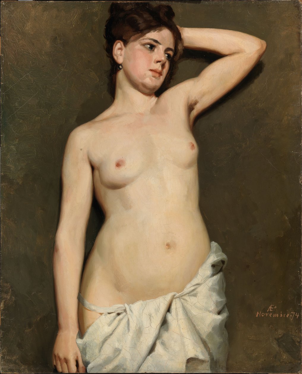 Kvinnelig akt, akademistudie av Albert Edelfelt