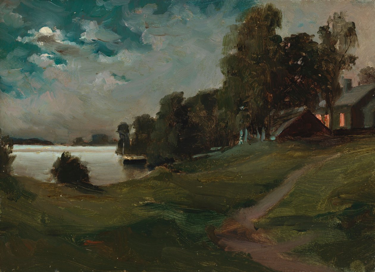 Haikko Villa i måneskinnet av Albert Edelfelt