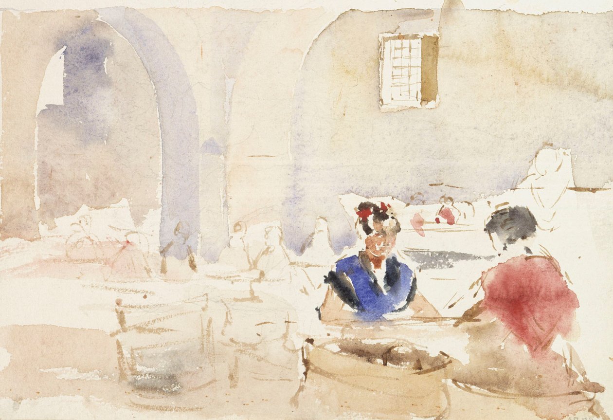 Interiør fra Spania (tobakksfabrikk i Sevilla) av Albert Edelfelt