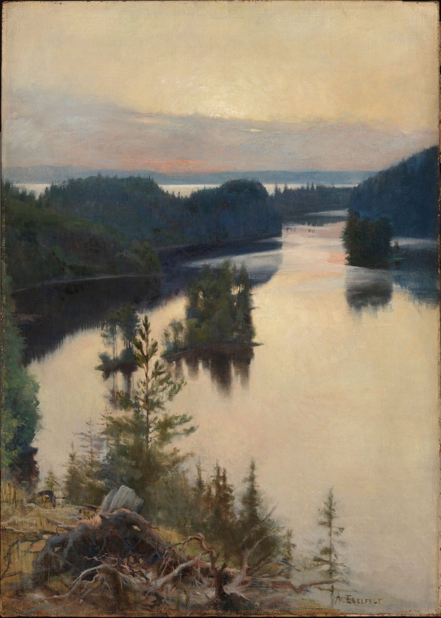 Kaukola-ryggen ved solnedgang av Albert Edelfelt