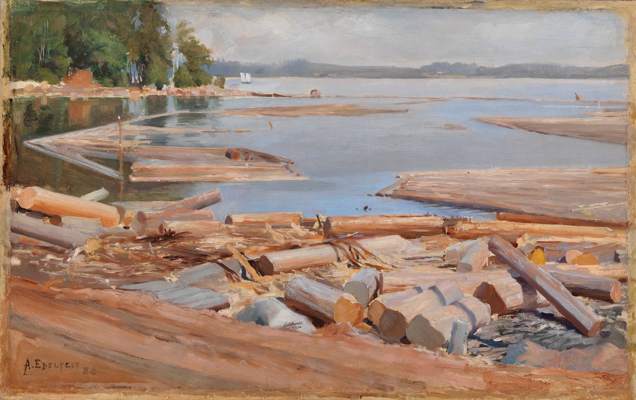 Tømmerflåte av Albert Edelfelt