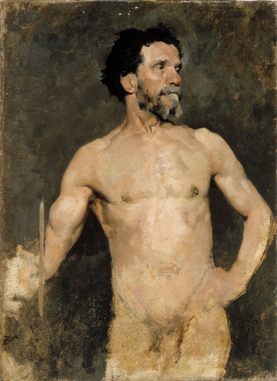 Mannlig modell, studie av Albert Edelfelt