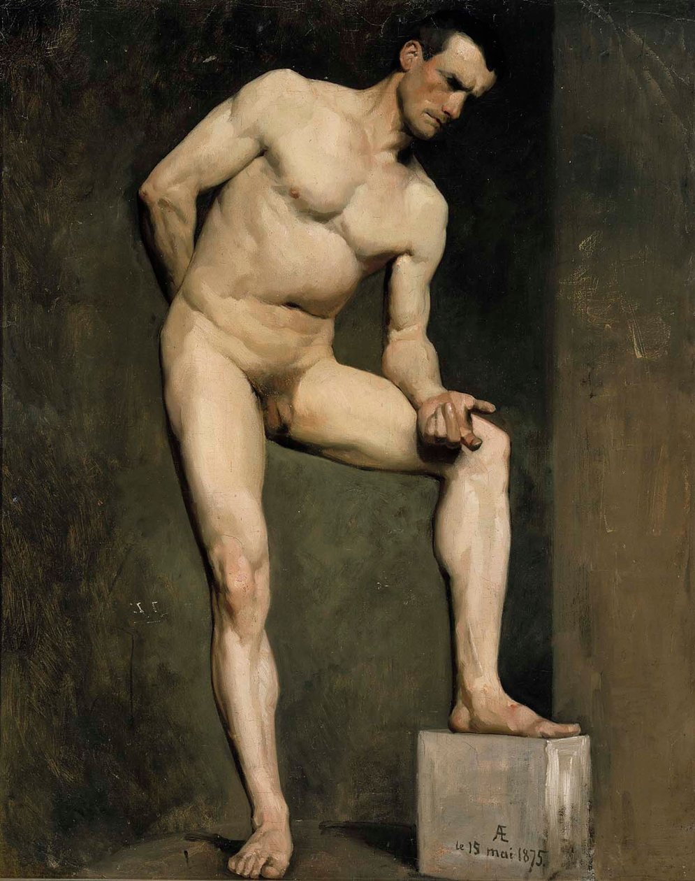 Mannlig modell, akademistudie av Albert Edelfelt