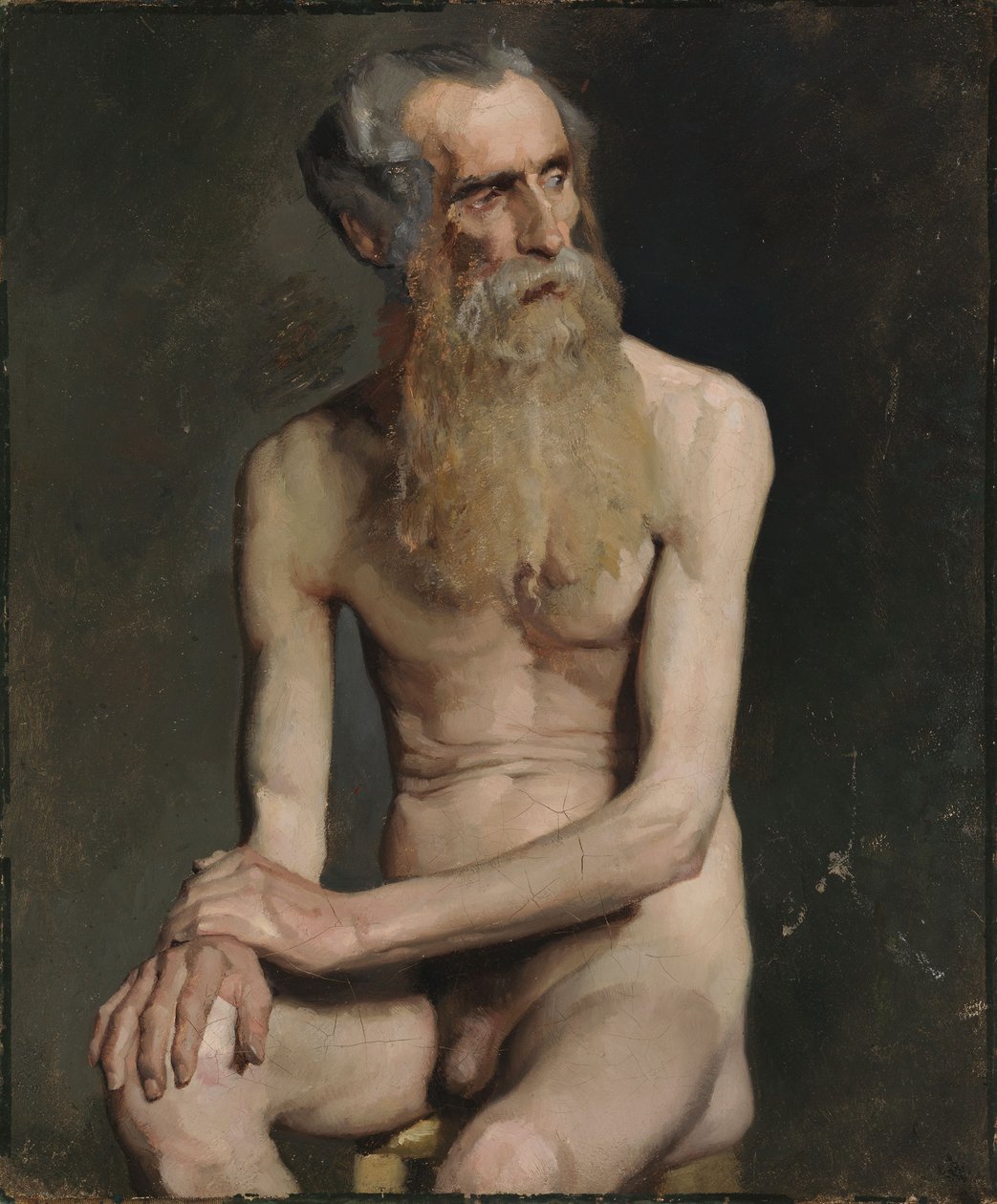Sittende gammel mann, akademistudie av Albert Edelfelt