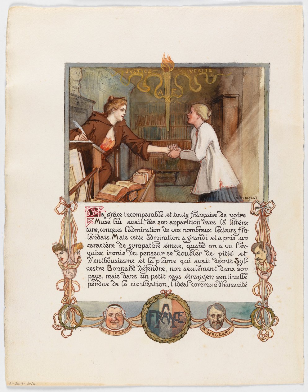 Opprop til Anatole France, side 1/2 av Albert Edelfelt