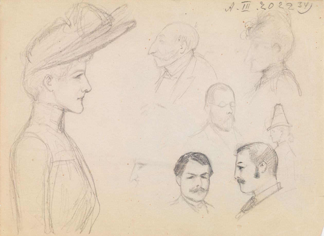 Portrettstudie (verso begonier) av Albert Edelfelt