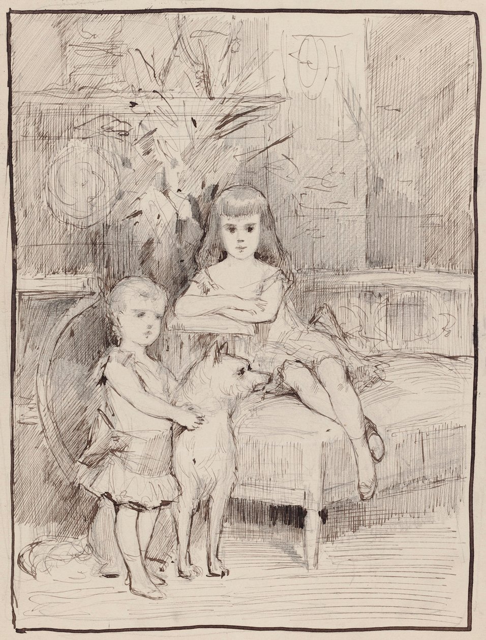 Portrettstudie for Mikhail og Xenia, barna til tsar Aleksander III av Albert Edelfelt