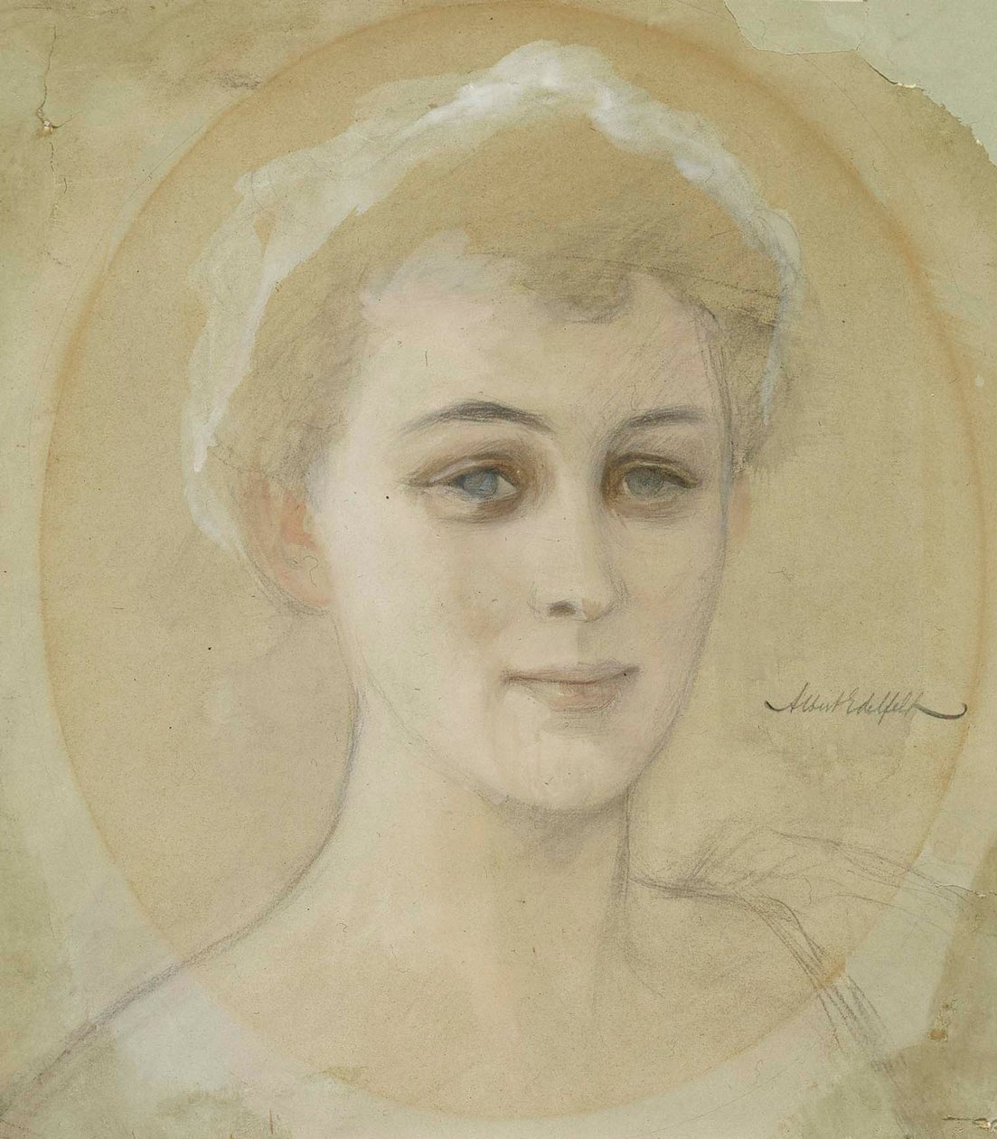 Portrettstudie av baronesse Naomi (Emi) de la Chapelle av Albert Edelfelt