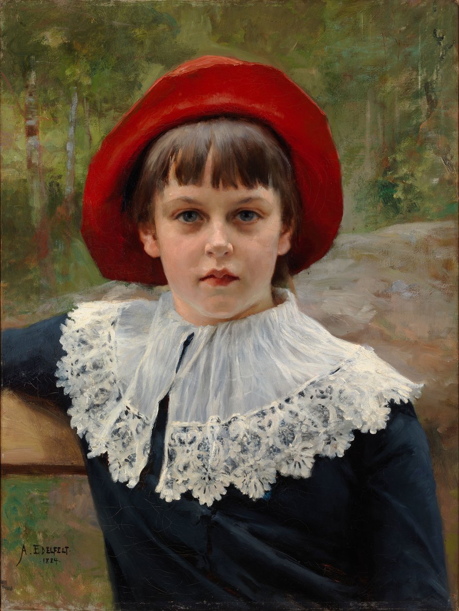 Portrett av kunstnerens søster Berta Edelfelt av Albert Edelfelt