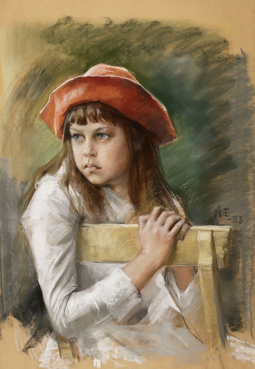 Portrett av kunstnerens søster Berta Edelfelt av Albert Edelfelt