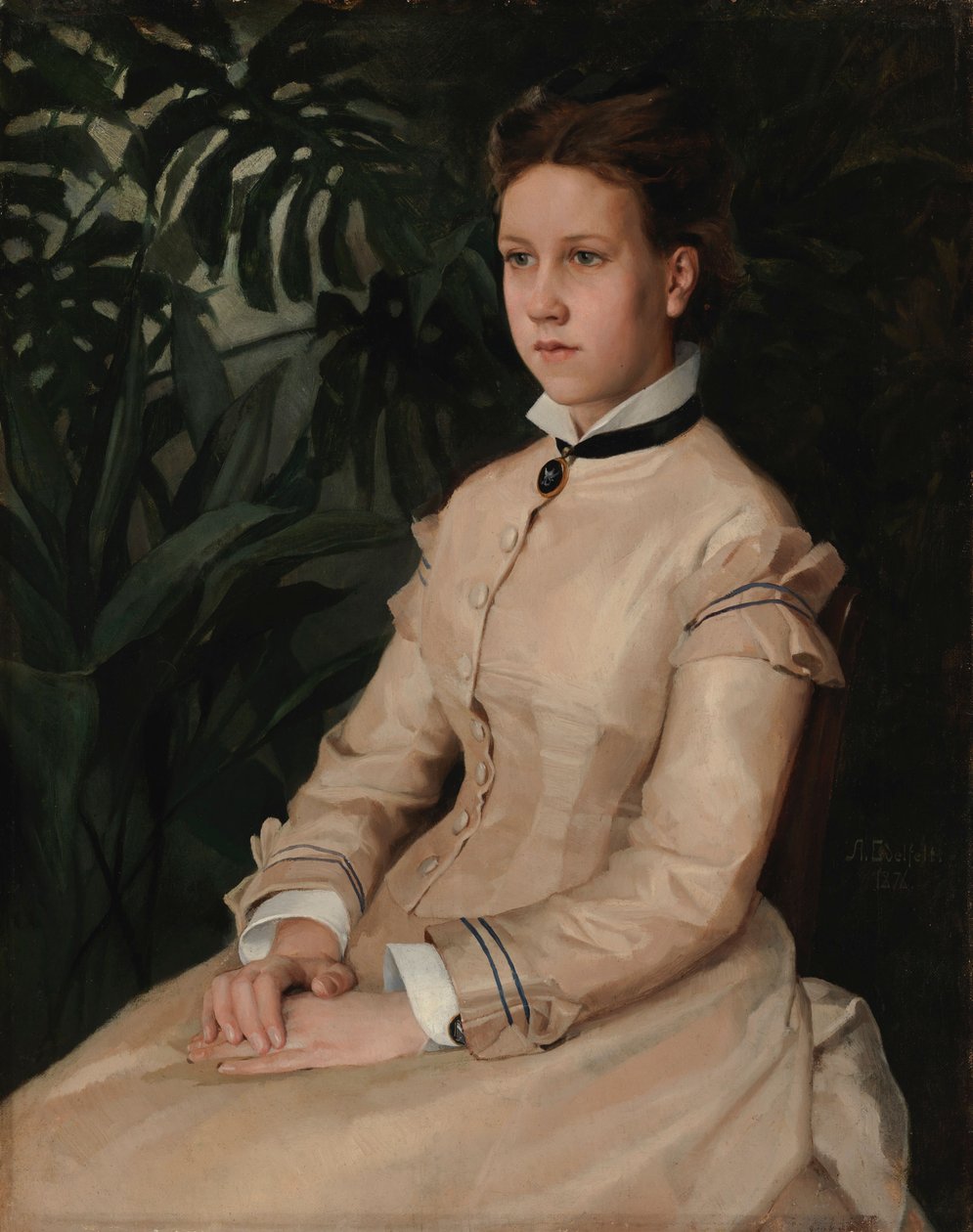 Portrett av kunstnerens søster Ellen Edelfelt av Albert Edelfelt