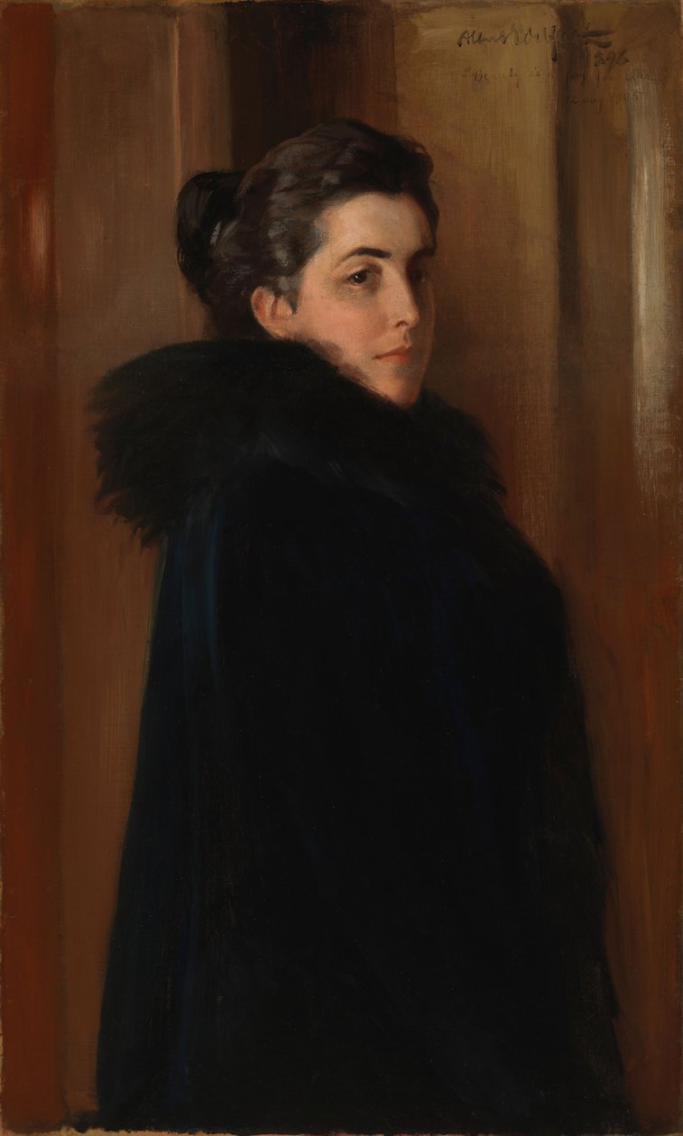 Portrett av kunstnerens kone Ellan Edelfelt av Albert Edelfelt