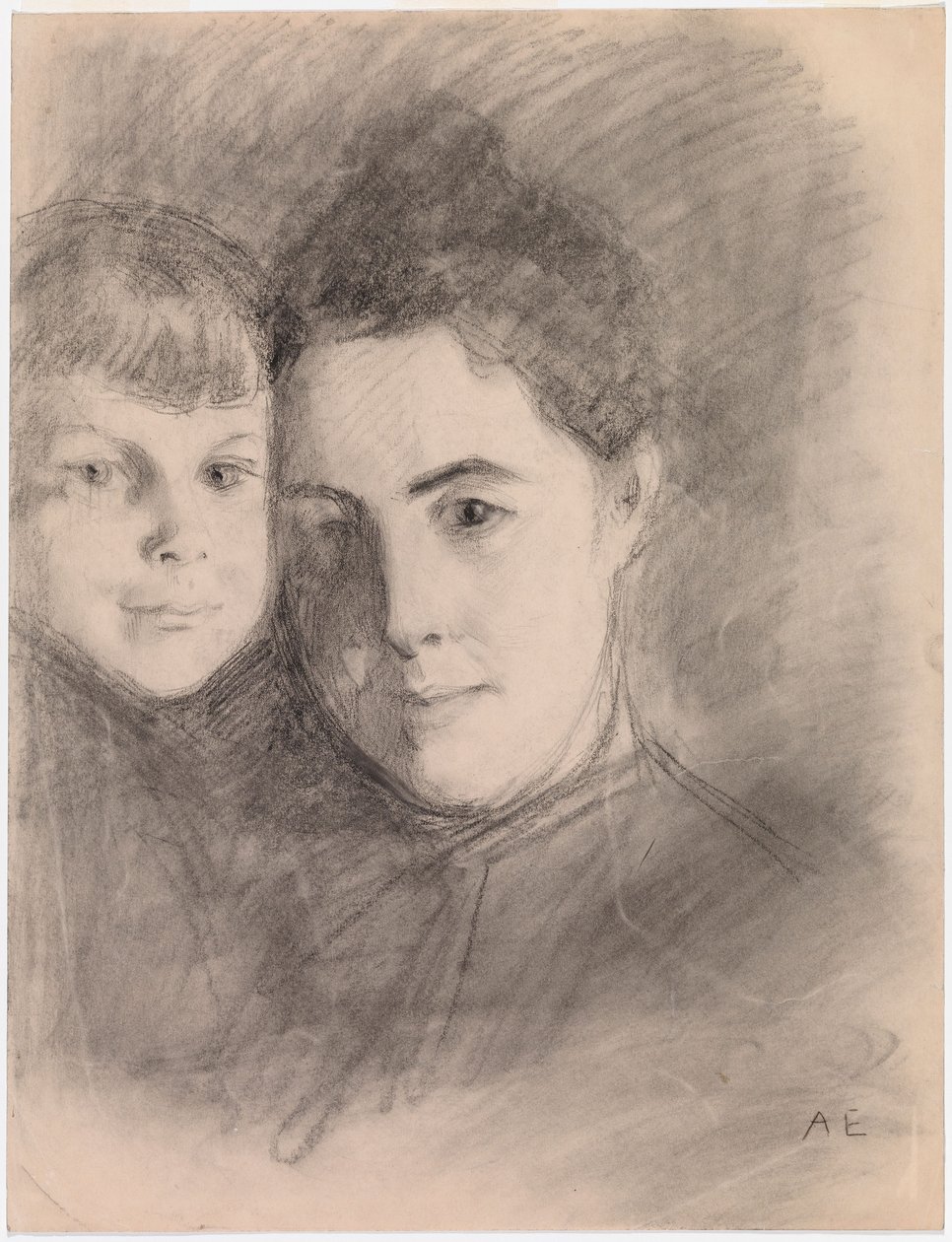 Portrett av kunstnerens kone og sønn av Albert Edelfelt