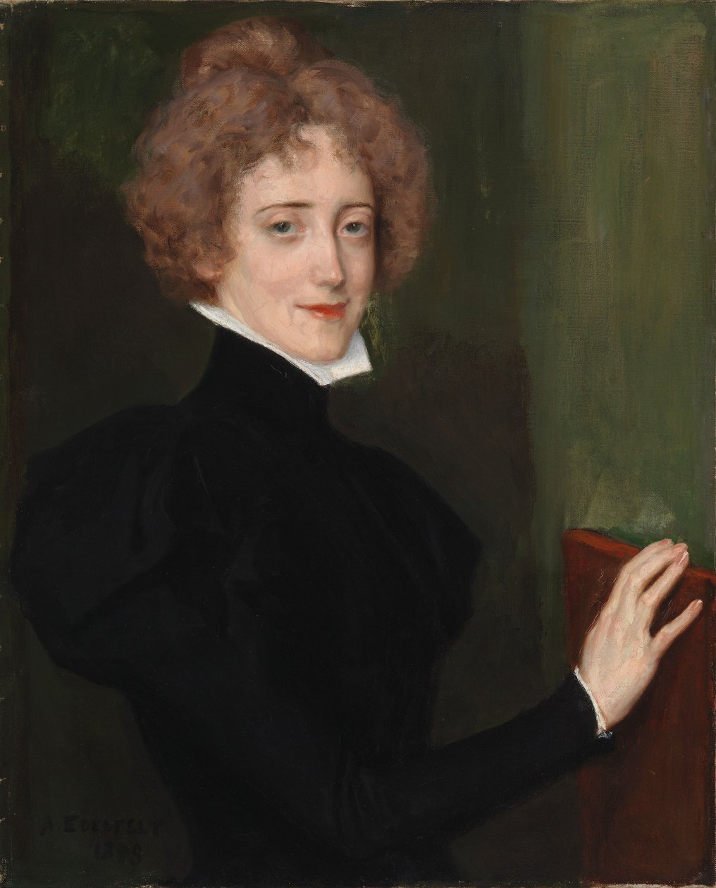 Portrett av forfatterinnen Elsa Lindberg av Albert Edelfelt