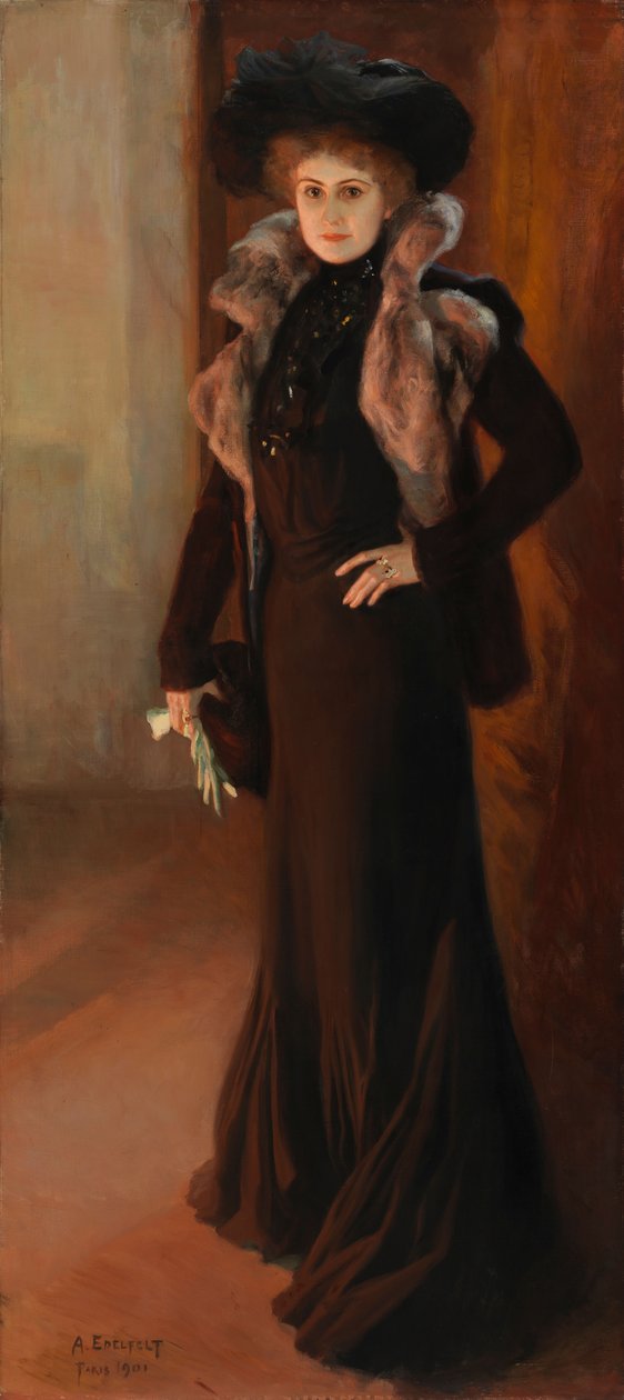 Portrett av operasangerinnen Aino Ackté; Portrett av sangerinnen Aino Ackté av Albert Edelfelt