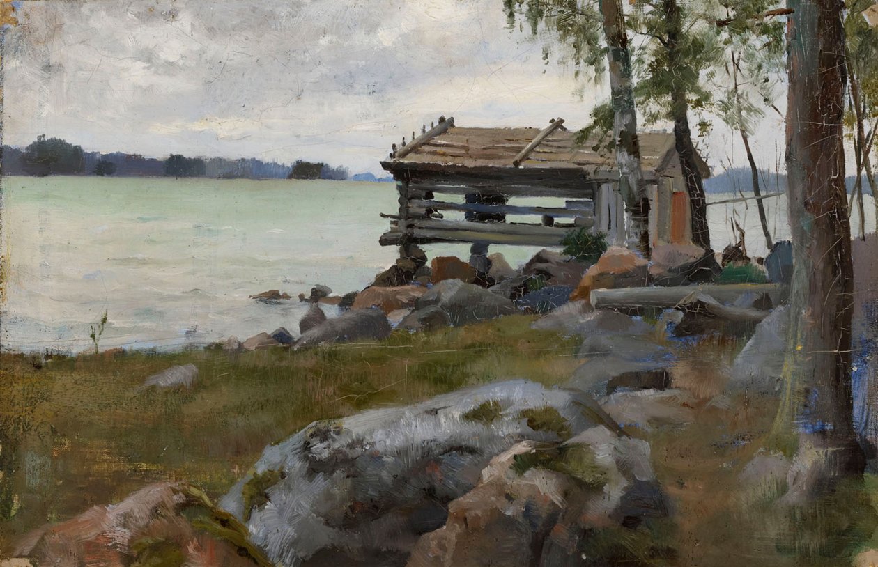 Skur ved Seinen, studie til gudstjeneste i Uusimaa-skjærgården av Albert Edelfelt